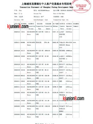 浦发银行流水单 浦发银行流水单