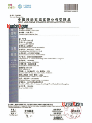移动宽带中英文账单 移动宽带中英文账单