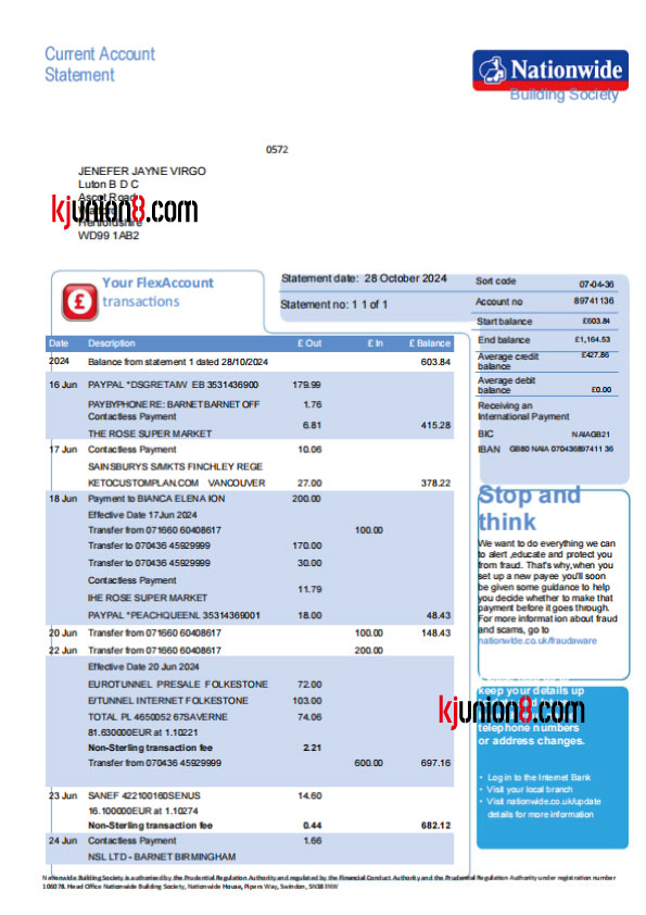 Nationwide-Building-Society（活期账户）对账单