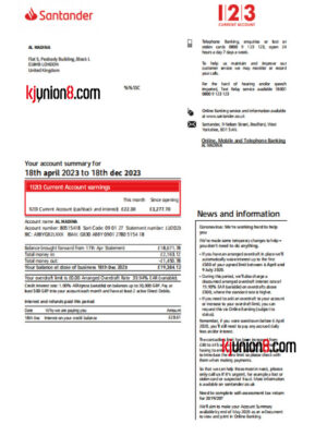 Santander-UK对账单
