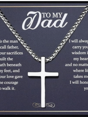 US TEN MIRO Silver/Black Cross Necklace