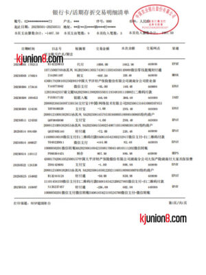 农业银行对账单