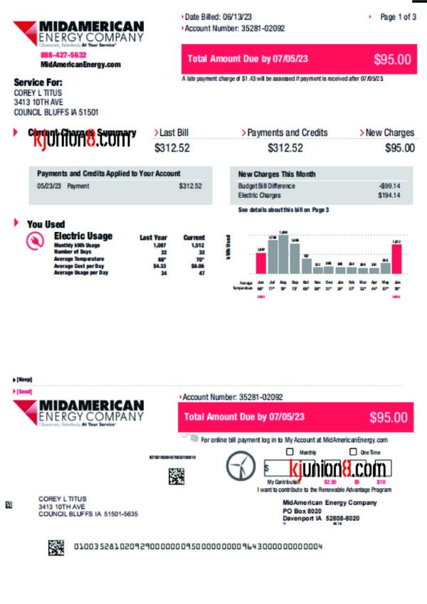 爱荷华州电费账单 爱荷华州电费账单