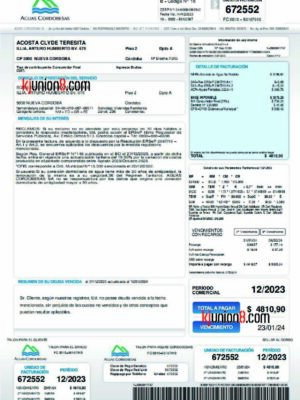 阿根廷水费账单 阿根廷水费账单