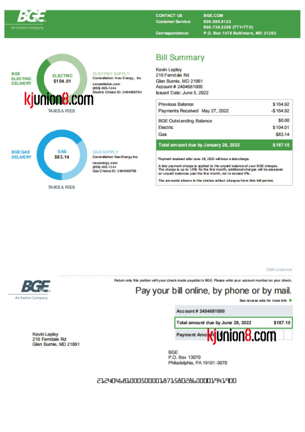 美国燃气账单 美国燃气账单