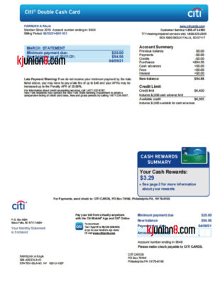 Citi信用卡对账单