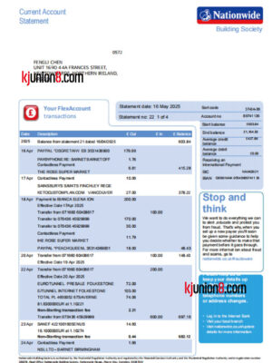 Nationwide Building Society银行对账单