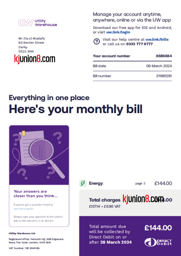 英国月度能源账单