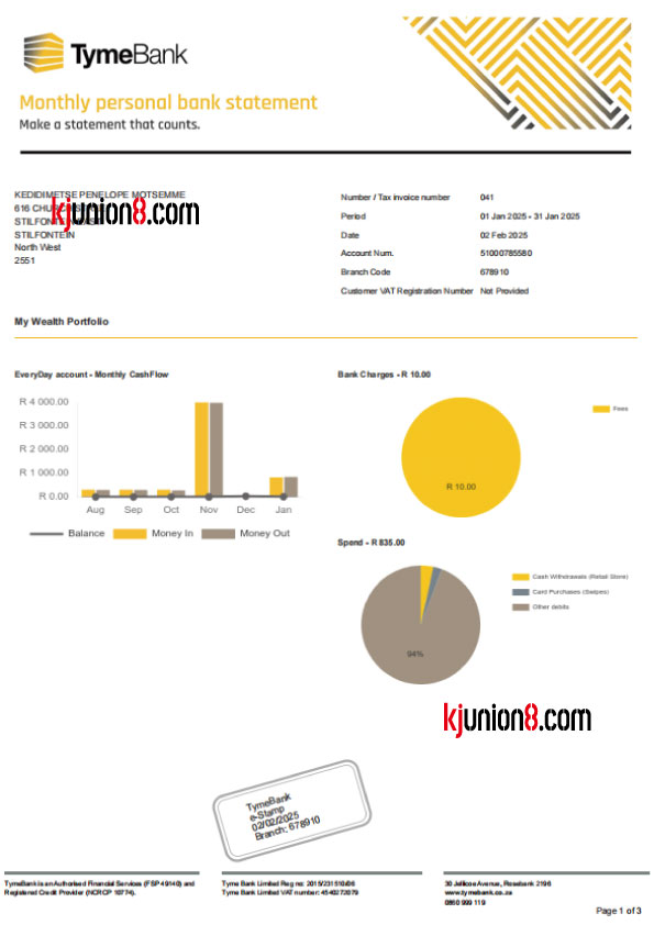 9 南非泰姆银行(TymeBank)对账单