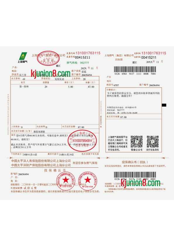 上海燃气账单 上海燃气账单