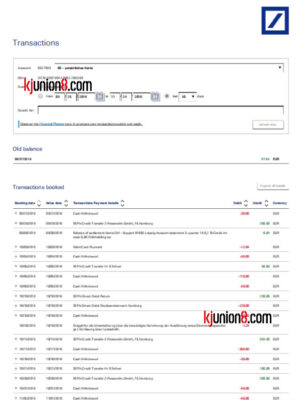 德意志银行（Deutsche-Bank）个人账户对账单