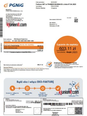 bo-lan-ran-qi-zhang-dan 波兰燃气账单模板,用于亚马逊地址申诉证明