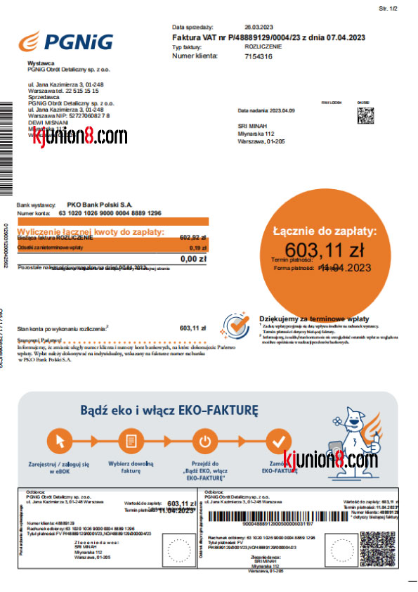 bo-lan-ran-qi-zhang-dan 波兰燃气账单模板,用于亚马逊地址申诉证明