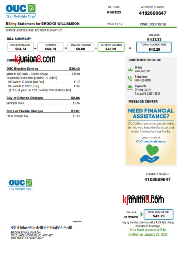 mei-guo-dian-fei-zhang-dan 美国电费账单模板,用于亚马逊地址申诉证明