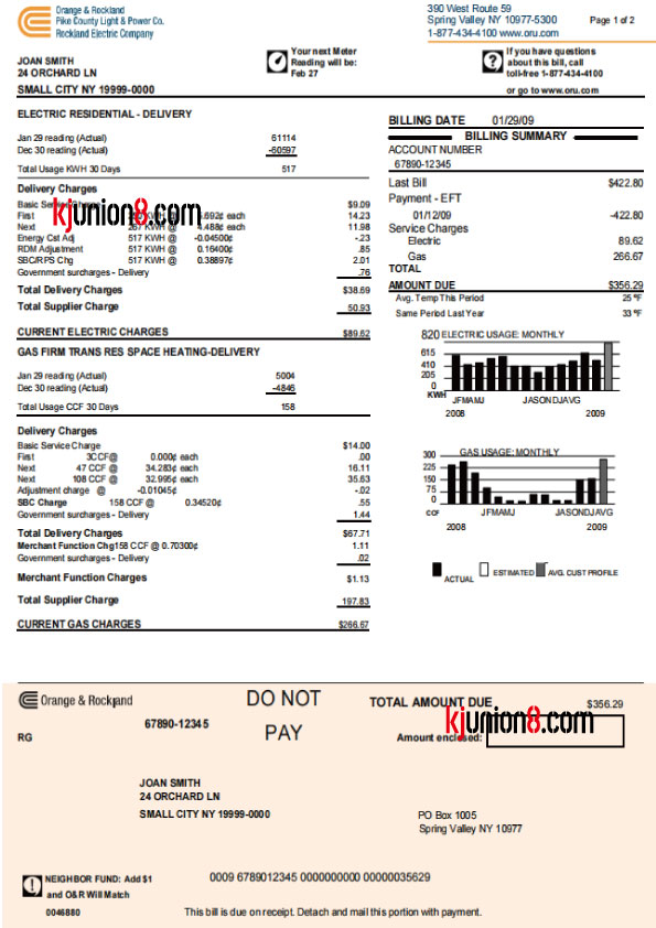 美国电力+燃气账单模板，用于亚马逊，跨境电商地址申诉证明