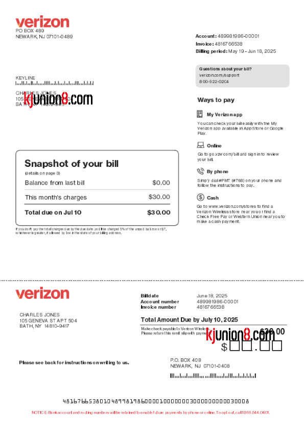 mei-guo-dian-xin-shou-ji-zhang-dan 美国电信手机账单模板,用于亚马逊地址申诉证明