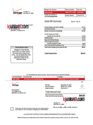 mei-guo-dian-xin-zhang-dan ( 美国电信账单模板,用于亚玛逊地址申诉证明