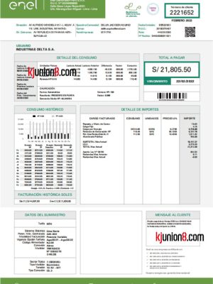 mi-lu-gong-ye-ndiann-fei-zhang-dan 秘鲁工业用电账单模板,用于亚马逊地址申诉证明