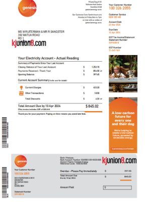 xin-xi-lan-dian-fei-zhang-dan 新西兰电费账单模板,用于亚马逊地址申诉证明