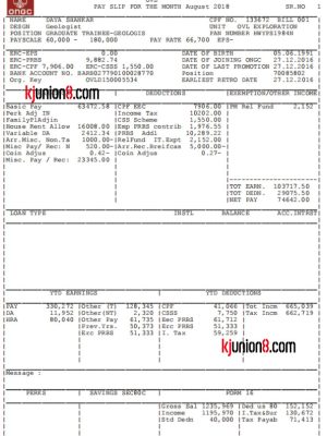 ONGC 员工工资单